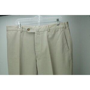 Incotex Khaki Beige 100% Cotton Mens Pants Trousers Sz 56 EU NEW